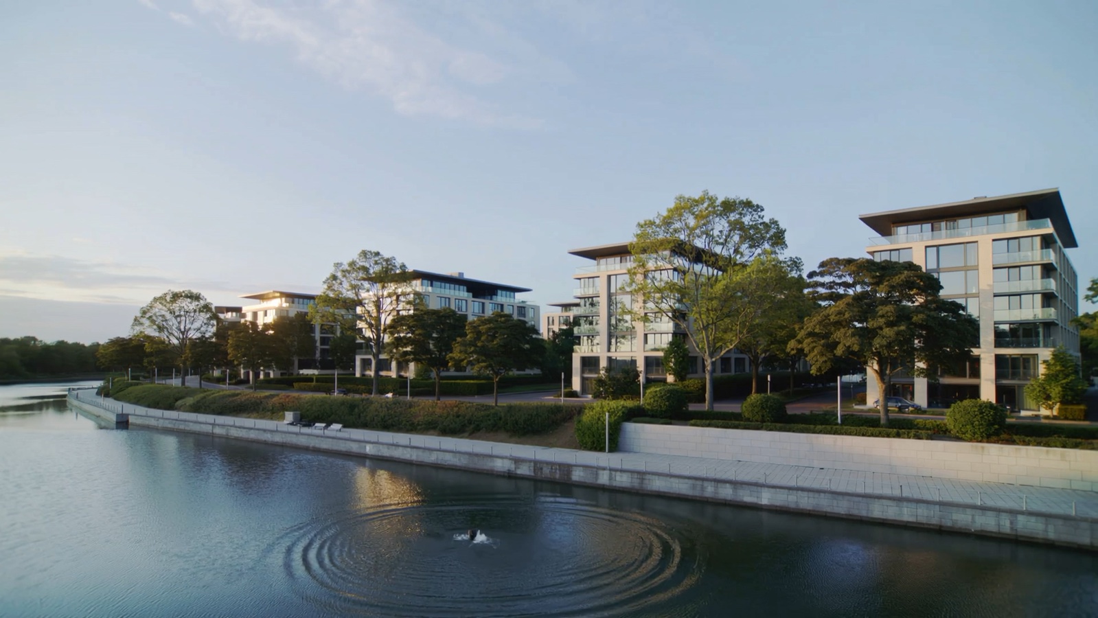 Illustrative greener urban environment with efficient building infrastructure